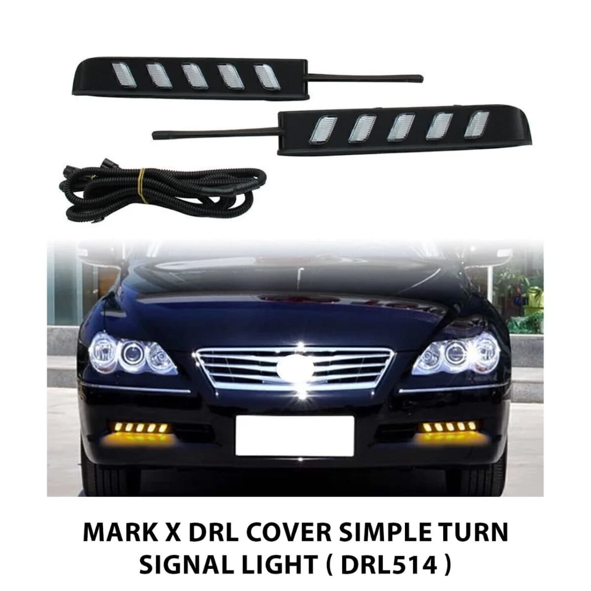 Toyota Mark X Front Bumper DRL Cover OEM Fitting DRL-515 — Fog Lamps & DRL Covers for cars in Pakistan