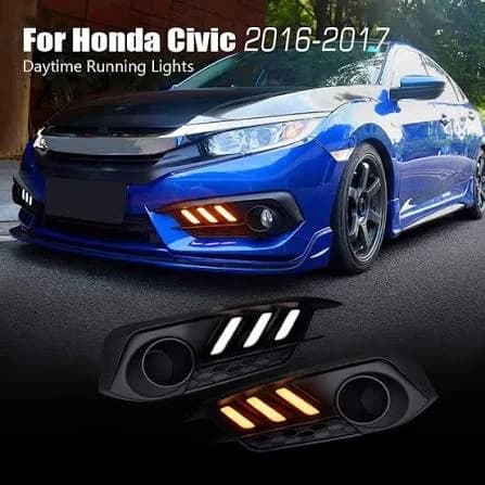Honda Civic Front Bumper Mustang DRL 2018-2020 — Fog Lamps & DRL Covers for cars in Pakistan