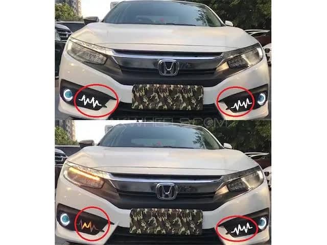 Honda Civic Front Bumper Heart Beat Line DRL 2018-2020 — Fog Lamps & DRL Covers for cars in Pakistan