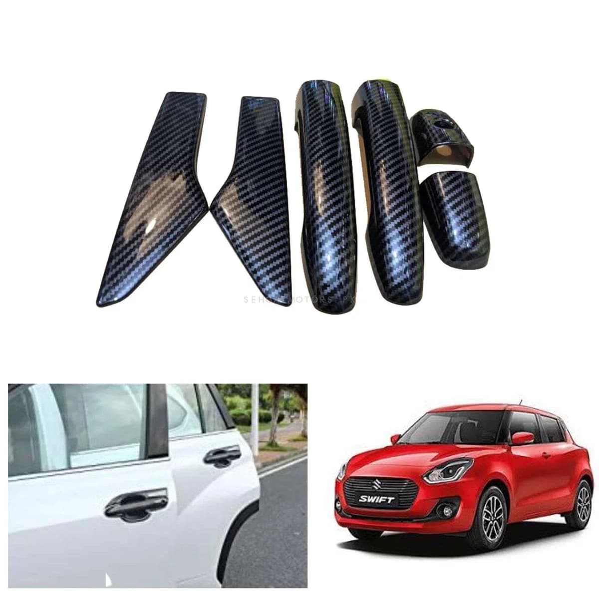 Suzuki Swift 2022-2025 Carbon Fiber Door Handles Cover — Door Handle Covers for cars in Pakistan