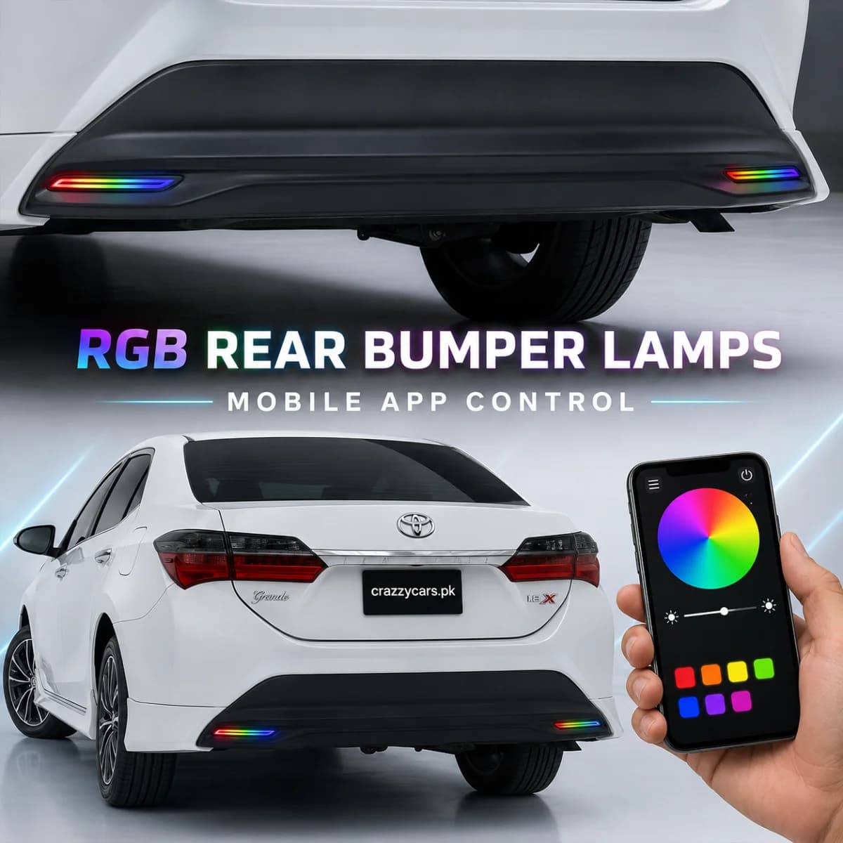 Toyota Corolla X Dynamic Back Bumper Light RGB 2022-2023 — Backlights & Tail Lamps for cars in Pakistan