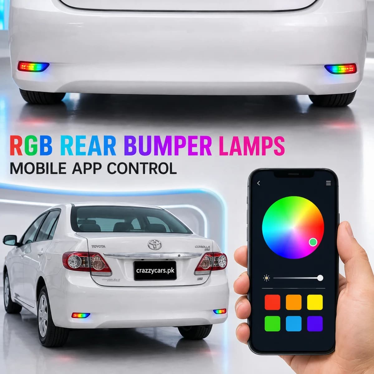 Toyota Corolla E120 Dynamic Back Bumper Light RGB 2002-2008 — Backlights & Tail Lamps for cars in Pakistan