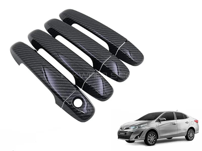 Toyota Yaris 2020-2023 Carbon Fiber Door Handle Cover — Door Handle Covers for cars in Pakistan
