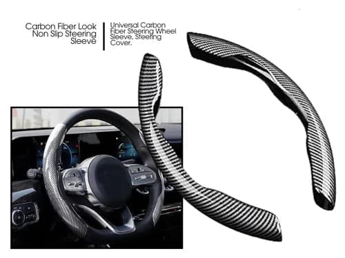 Universal Carbon Fiber Steering Wheel Cover Trims Anti-Slip 2PCS — Honda Civic Rebirth (2012–2016) accessories for cars in Pakistan