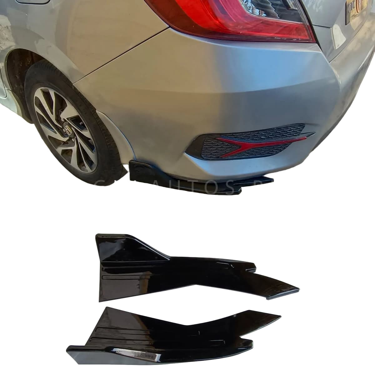 Honda Civic X 2016-2021 Rear Canard 2PCS — Honda Civic X (2016–2021) accessories for cars in Pakistan