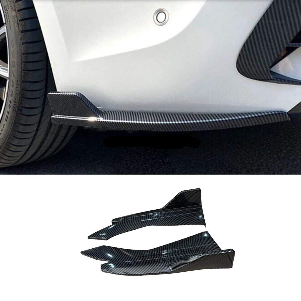 Universal Rear Bumper Diffuser Carbon Fiber D2 Style 2PCS — car accessories for cars in Pakistan