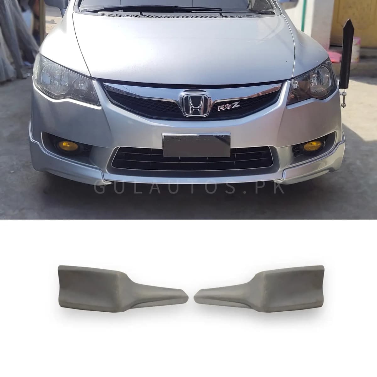 Honda Civic Reborn 2006-2011 Sportline Front Splitter Canards Red Black — car accessories for cars in Pakistan
