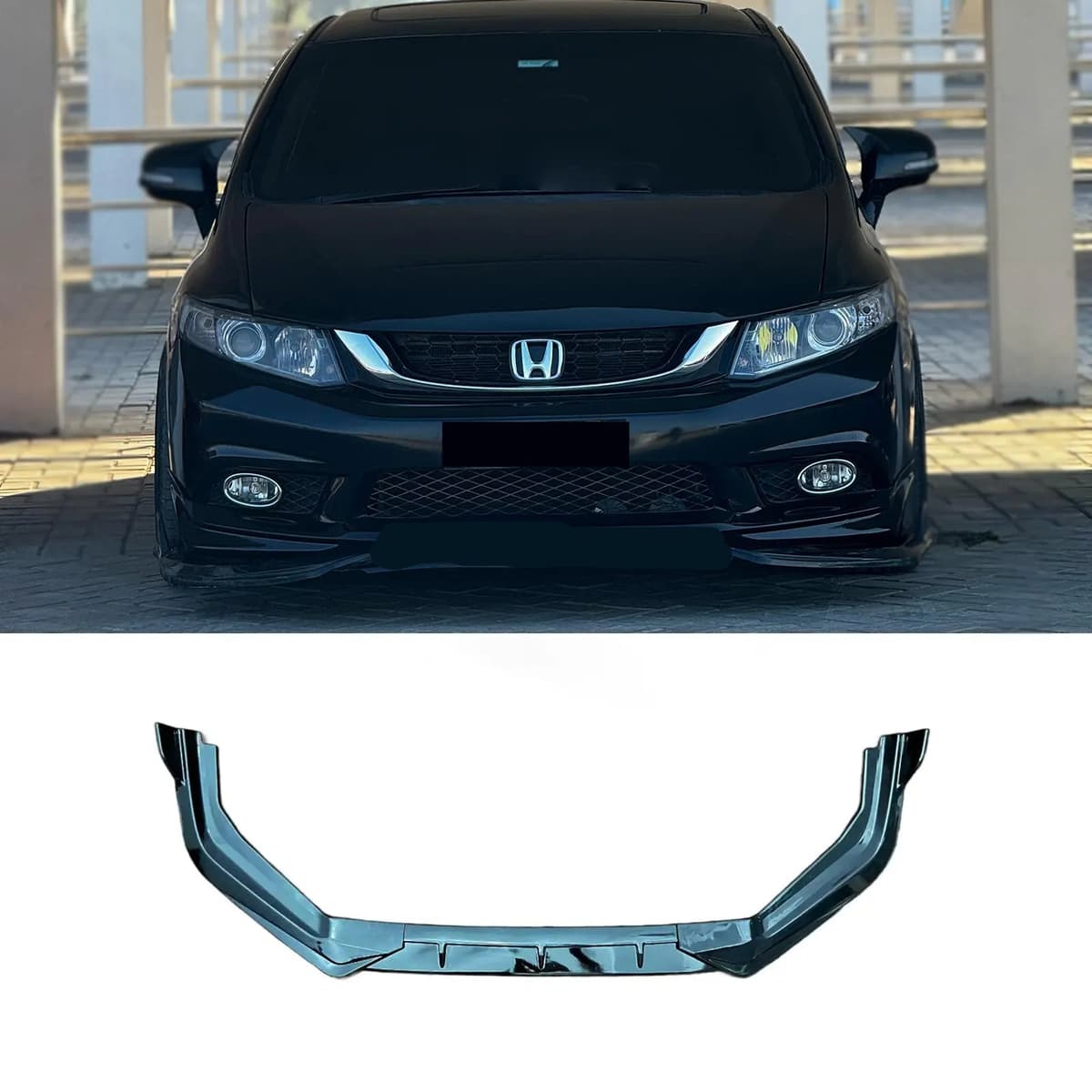 Honda Civic Rebirth 2012-2016 Front Spike Splitter Canard 3PCS — Honda Civic Rebirth (2012–2016) accessories for cars in Pakistan