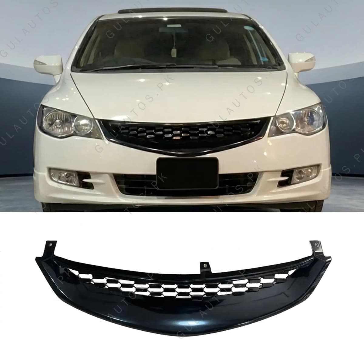 Honda Civic Reborn 2007-2013 GR Style Front Grille Black — Front Grilles for cars in Pakistan