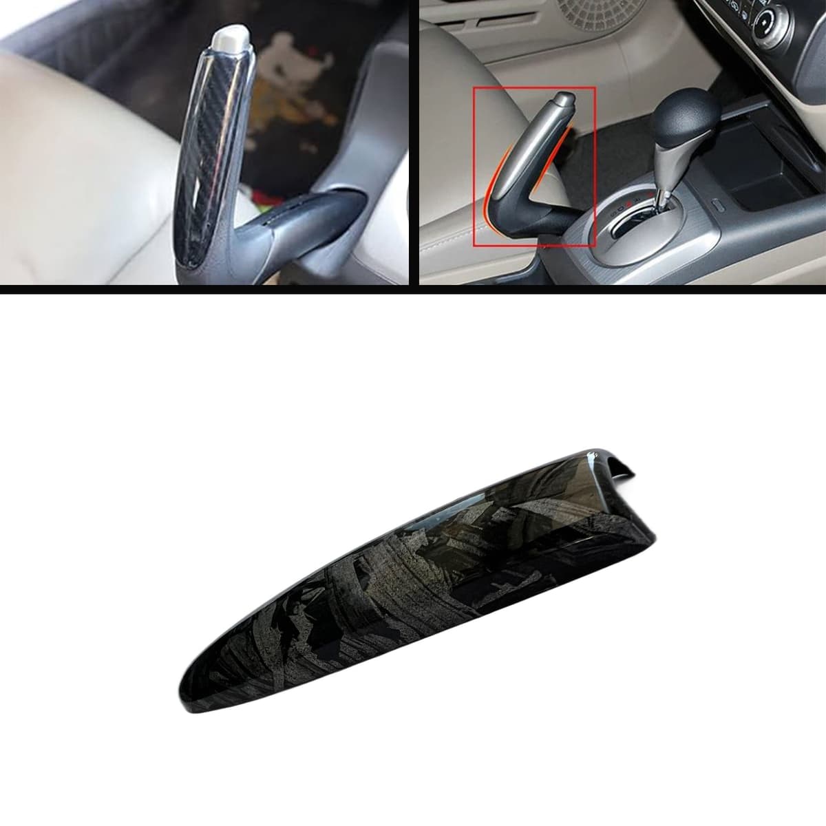 Honda Civic Reborn 2007-2012 Carbon Hand Brake Cover — Carbon Fiber Accessories for cars in Pakistan