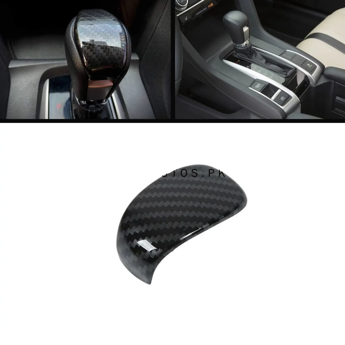 Honda Civic X 2016-2021 Carbon Fiber Gear Knob Cover — Honda Civic X (2016–2021) accessories for cars in Pakistan