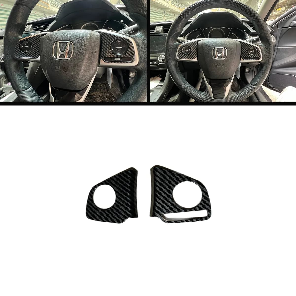 Honda Civic X 2016-2021 Carbon Steering Multimedia Trims — Carbon Fiber Accessories for cars in Pakistan