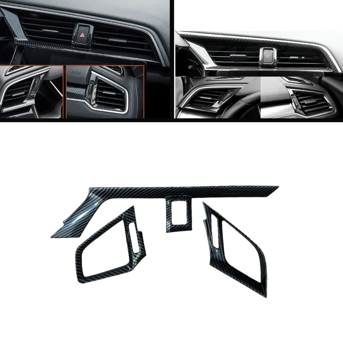 Honda Civic X 2016-2021 Carbon Fiber AC Vent Trims — Carbon Fiber Accessories for cars in Pakistan