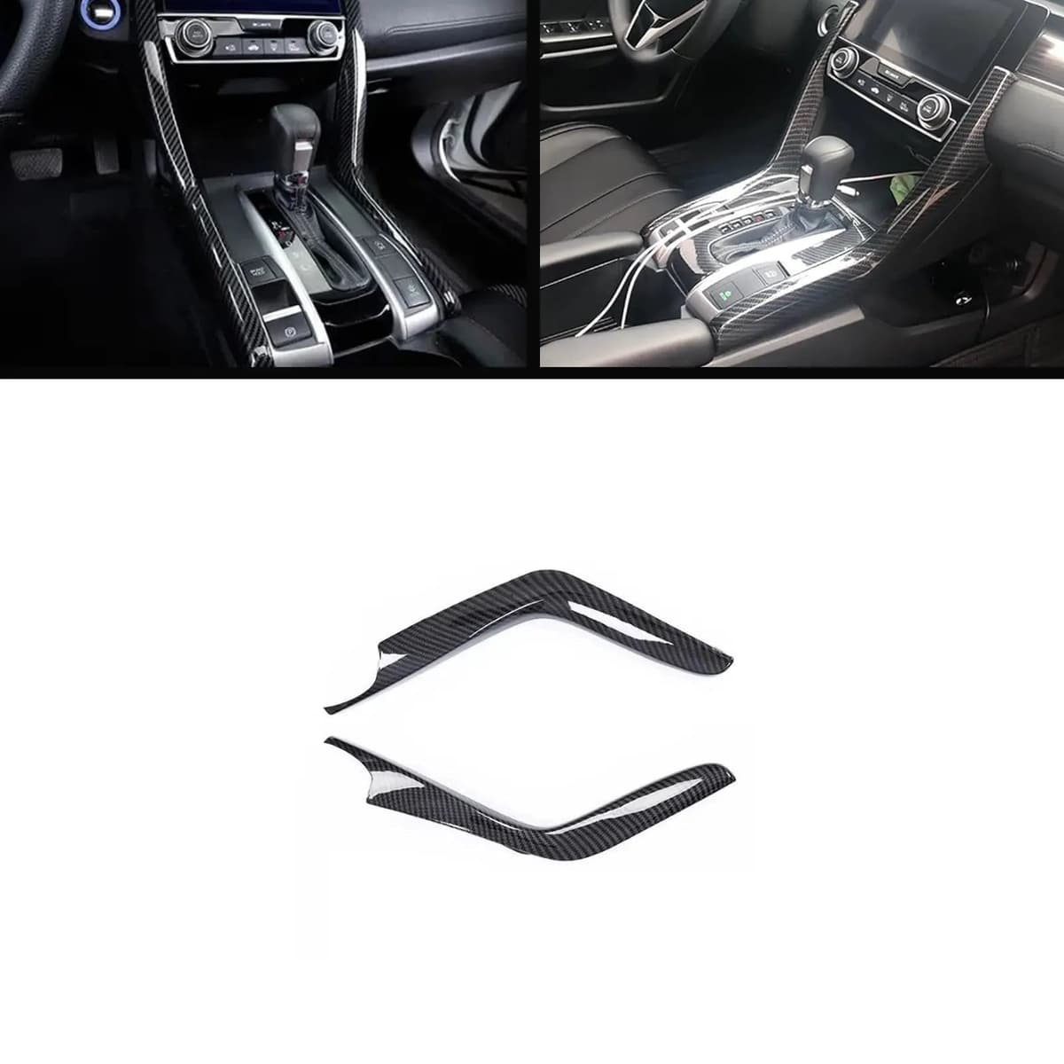 Honda Civic X 2016-2021 Carbon Gear Shift Panel Cover — Carbon Fiber Accessories for cars in Pakistan