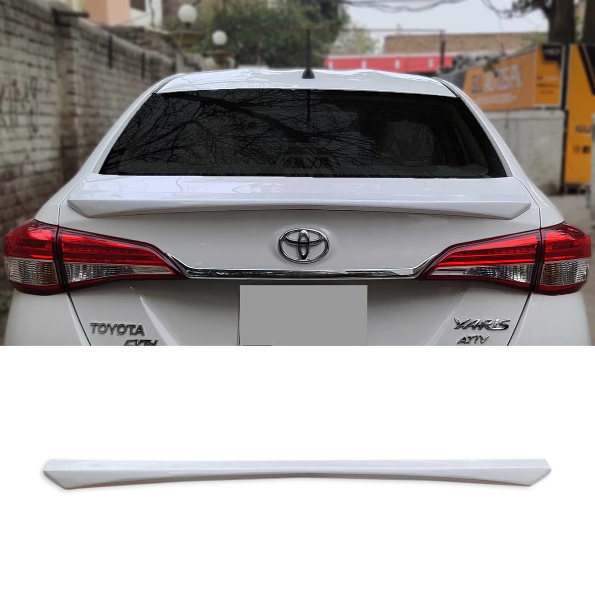 Toyota Yaris 2020-2026 Roof Spoiler – ABS Plastic — Toyota Yaris (2020–Present) accessories for cars in Pakistan
