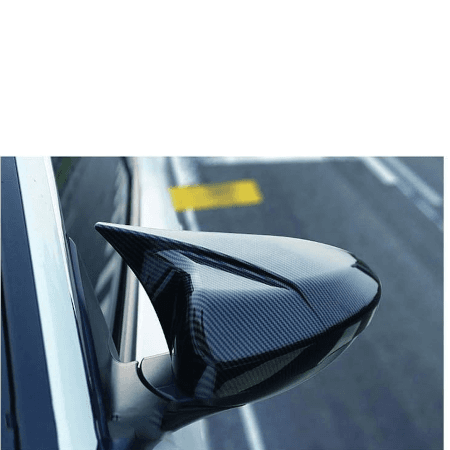 Toyota Corolla 2015–2022 Batman Style Side Mirror Cover – Carbon Fiber / Gloss Black — Side Mirror Covers for cars in Pakistan
