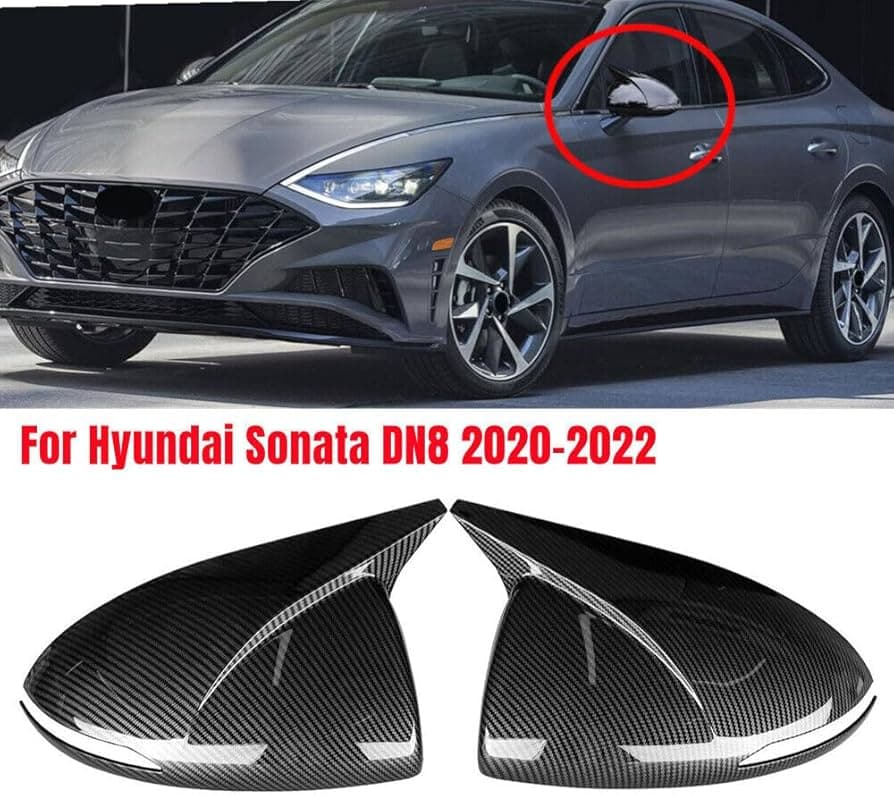 Hyundai Sonata 2020-2024 Carbon Fiber Side Mirror Cover DN8 — Carbon Fiber Accessories for cars in Pakistan