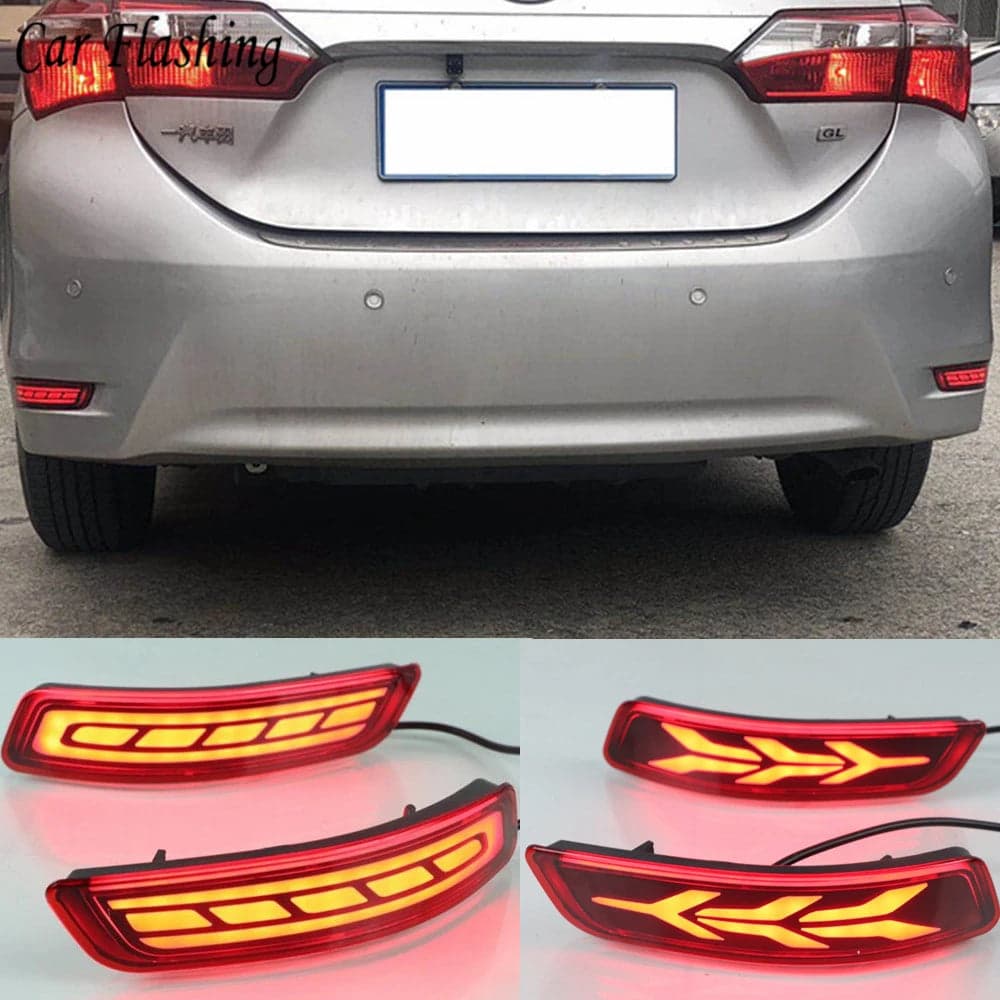 Toyota Corolla E170 2014–2020 LED Rear Bumper Reflector Lights – Brake + DRL 3 in 1 — car accessories for cars in Pakistan