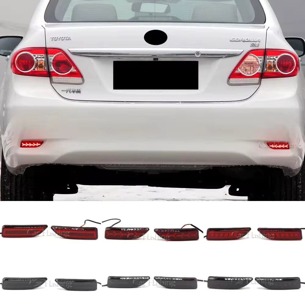 Toyota Corolla E140 2008–2013 LED Rear Bumper Reflector Lights – Brake + DRL 3 in 1 — LED & Lighting for cars in Pakistan