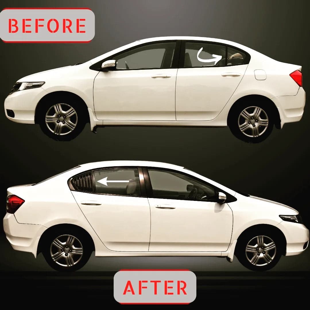 Honda City 2012-2016 Carbon Window Quarter Covers — Quarter Window Louvers for cars in Pakistan