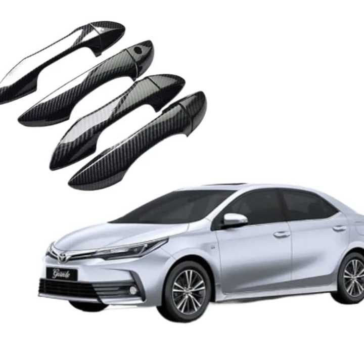 Toyota Corolla 2015–2026 Door Handle Covers – Carbon Fiber / Glossy Black — Carbon Fiber Accessories for cars in Pakistan