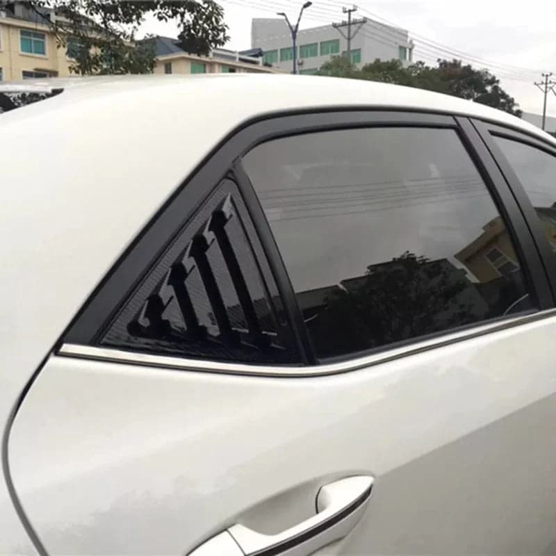 Toyota Corolla 2015–2026 Side Window Louver Shutter Covers – Black — Quarter Window Louvers for cars in Pakistan