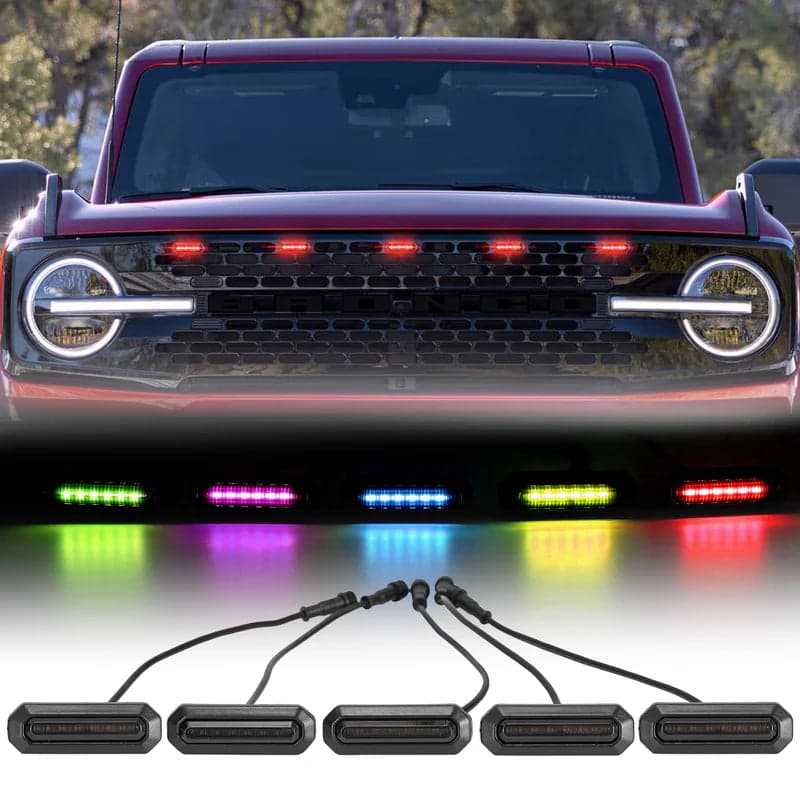 Universal Amber Grill Lights 4PCS – LED Front Grill — SOS & Flasher LED Lights for cars in Pakistan