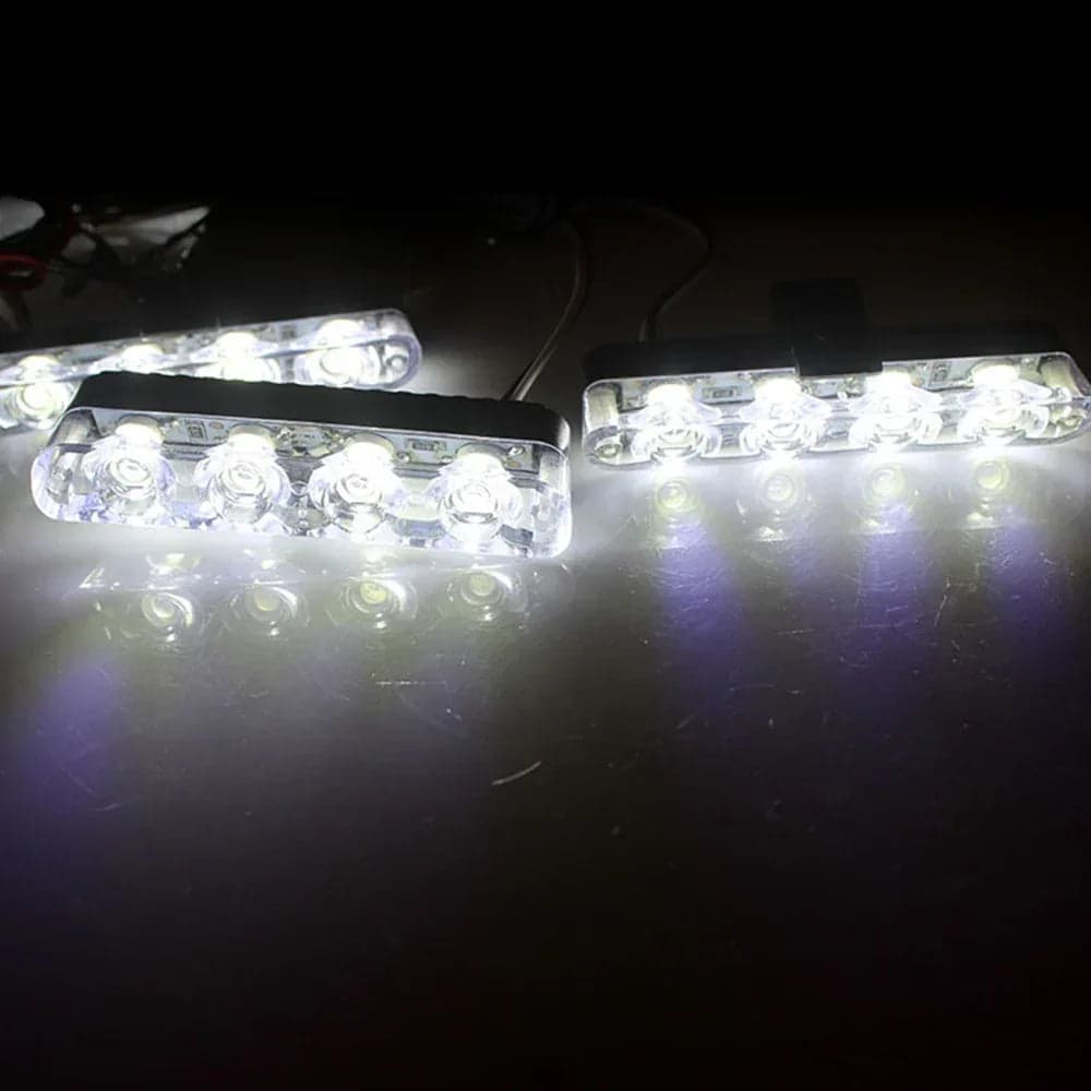 Car Grill White Flashers, Strobe light - 4X4 4 PCs — SOS & Flasher LED Lights for cars in Pakistan