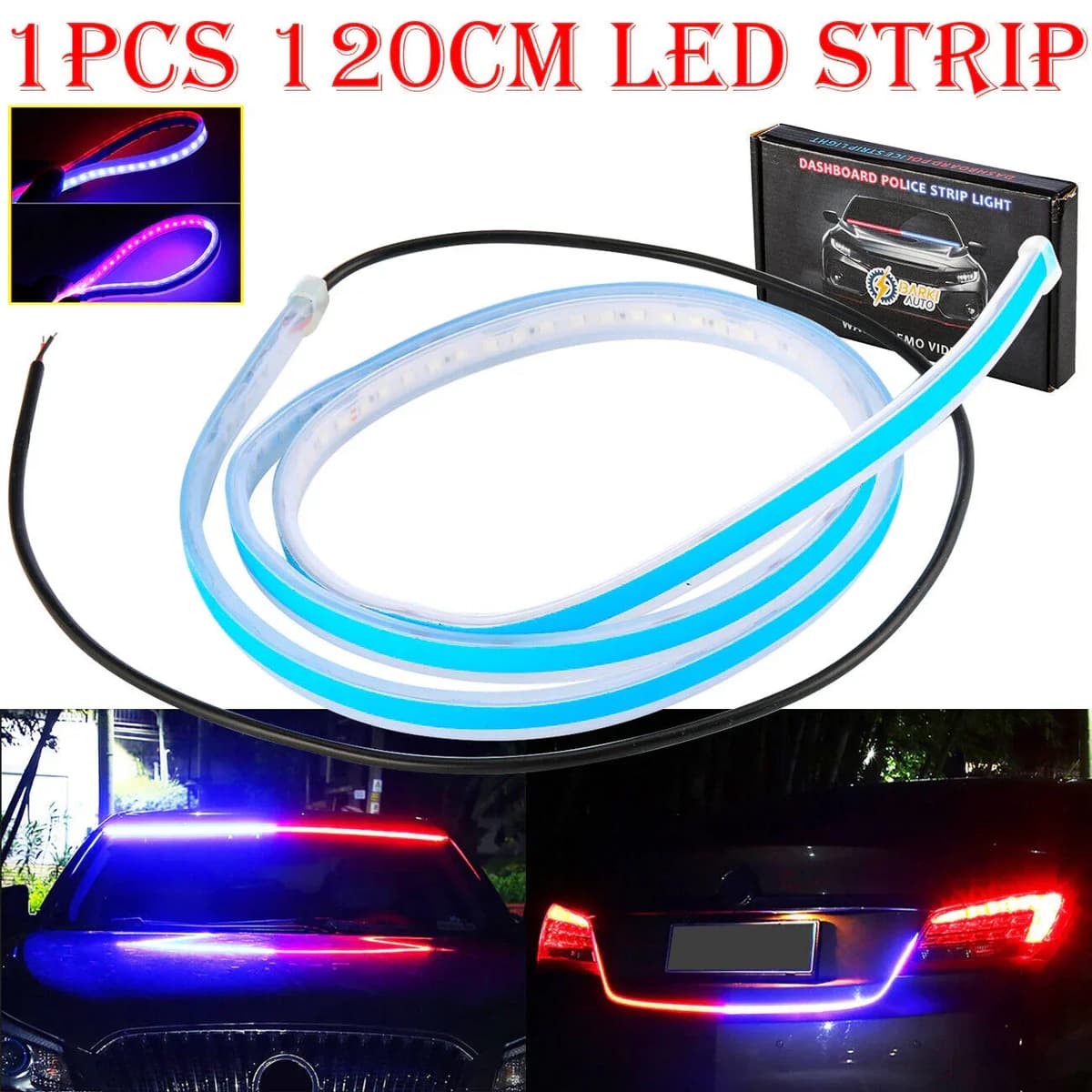 SOS Police Strip Light Red Blue LED Emergency Strobe — SOS & Flasher LED Lights for cars in Pakistan