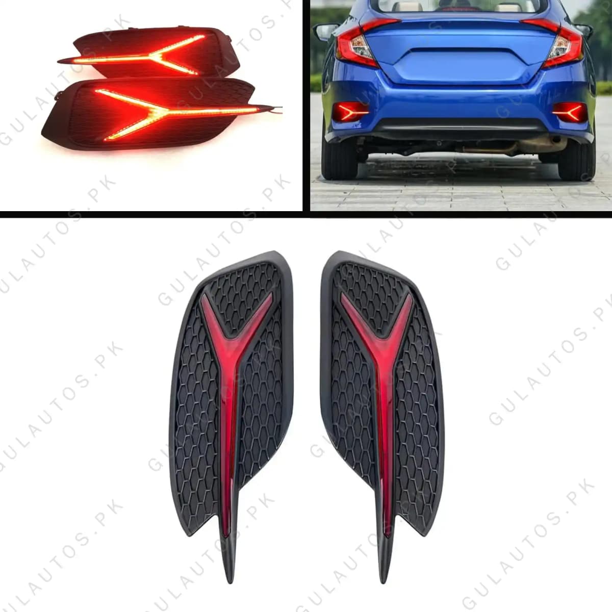 Honda Civic Back Bumper Aesthetic DRL 2018-2020 — Fog Lamps & DRL Covers for cars in Pakistan