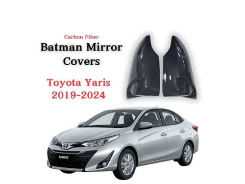 Batman Style Side Mirror Cover – Toyota Yaris 2020-2026 — Toyota Yaris (2020–Present) accessories for cars in Pakistan