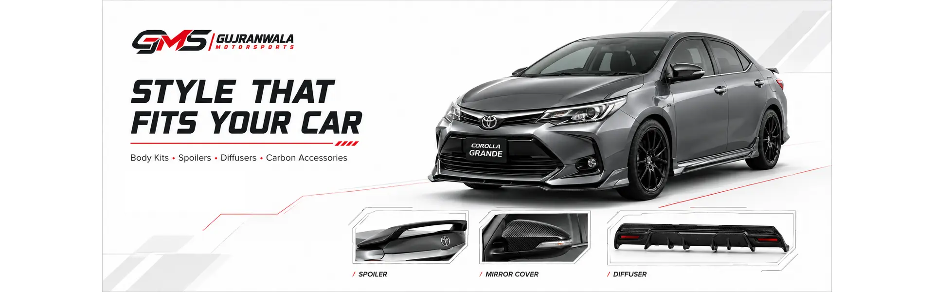 Exterior styling — spoilers, mirror covers and diffusers for your car